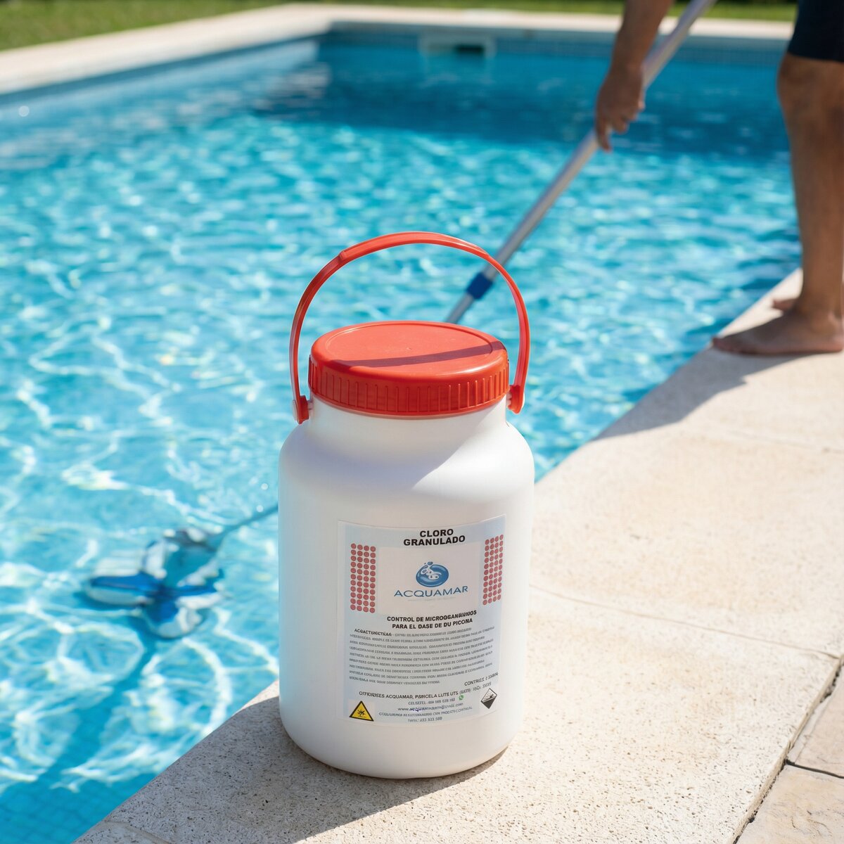 Cloro granulado para tratamiento de agua piscina